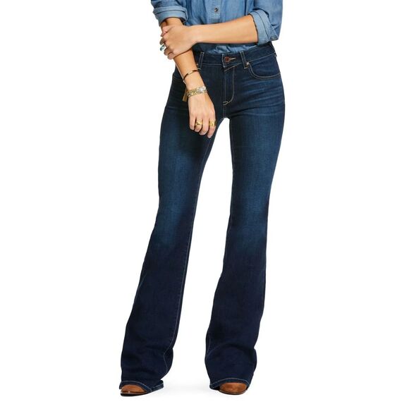 Ariat Katie Ultra Stretch Perfect Rise Flare Jean - Blue 27R - Picture 1 of 10